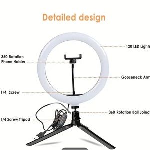 🌺🌺🌺BNWT Remote Controlled 10inch Ring Light, Tripod🌺🌺🌺